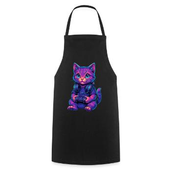 Cat Gaming Gamer Gaming Gaming Video Games - Cooking Apron - black - Front - AI Model Male 185 dark (185cm)