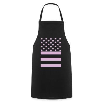 Pink Flag – Stars & Stripes Design - Cooking Apron - black - Front - AI Model Male 185 dark (185cm)