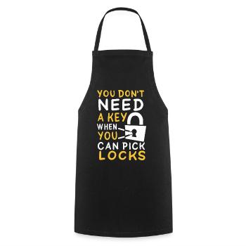 Funny Locksmith Picking Locks Hobbyist Graphic - Kochschürze - Schwarz - Vorne - AI Model Male 185 dark (185cm)