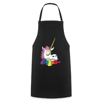 Tête coupée d'une licorne - Tablier de cuisine - noir - Devant - AI Model Male 185 dark (185cm)