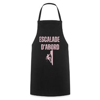 Escalade d'abord - Tablier de cuisine - noir - Devant - AI Model Male 185 dark (185cm)