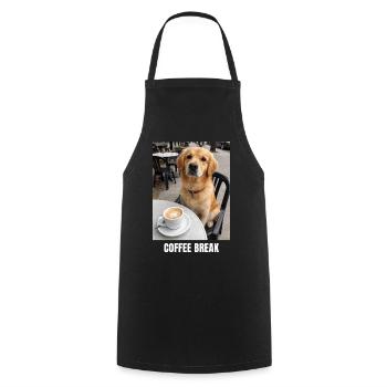 Coffee Break Golden Retriever Cafe Meme Funny Dog - Kochschürze - Schwarz - Vorne - AI Model Male 185 dark (185cm)