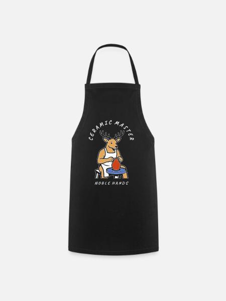 Ceramic Master Deer — Noble Hands - Cooking Apron - black