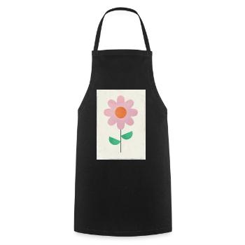 Flower - Cooking Apron - black - Front - AI Model Male 185 dark (185cm)