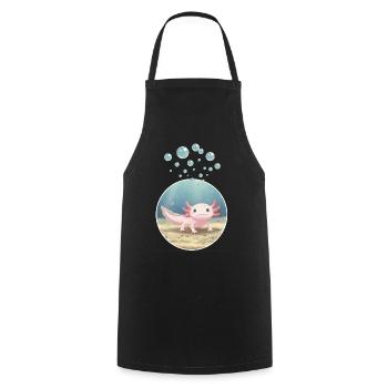 T-Shirt-Design „Axolotl“ - Kochschürze - Schwarz - Vorne - AI Model Male 185 dark (185cm)