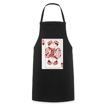Carte du cœur qui embrasse les rois - Tablier de cuisine - noir - Devant - AI Model Male 185 dark (185cm)