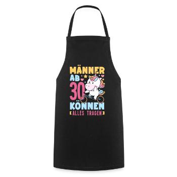 Männer Ab 30 Einhorn Humor - Kochschürze - Schwarz - Vorne - AI Model Male 185 dark (185cm)