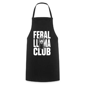 Feral Llama Club wildes Lama - Kochschürze - Schwarz - Vorne - AI Model Male 185 dark (185cm)