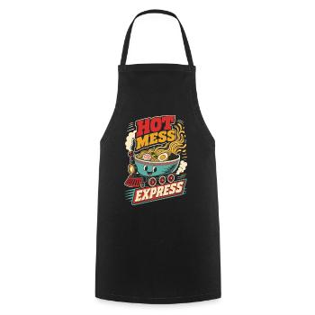 Hot Mess Express Ramen Train - Cooking Apron - black - Front - AI Model Male 185 dark (185cm)