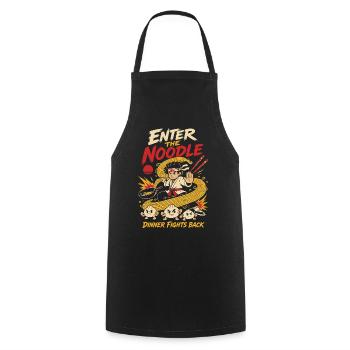 Voici l’humour des ramen d’arts martiaux aux nouilles - Tablier de cuisine - noir - Devant - AI Model Male 185 dark (185cm)