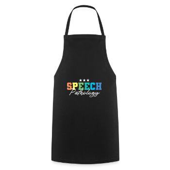Speech Therapist Speech Therapy Speech Therapist - Cooking Apron - black - Front - AI Model Male 185 dark (185cm)