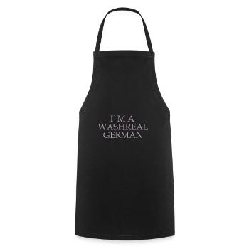 Witzige Denglisch Sprüche Waschechter Deutscher - Kochschürze - Schwarz - Vorne - AI Model Male 185 dark (185cm)