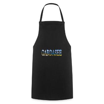 Lac de Garde Italie - Tablier de cuisine - noir - Devant - AI Model Male 185 dark (185cm)