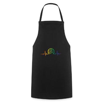 volley ball electroencephalogram Design for a - Cooking Apron - black - Front - AI Model Male 185 dark (185cm)