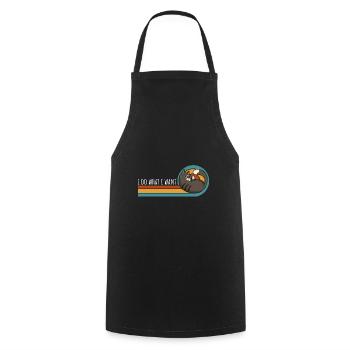 Cat funny saying - Cooking Apron - black - Front - AI Model Male 185 dark (185cm)