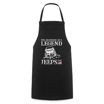 Jeeps Légende - Tablier de cuisine - noir - Devant - AI Model Male 185 dark (185cm)