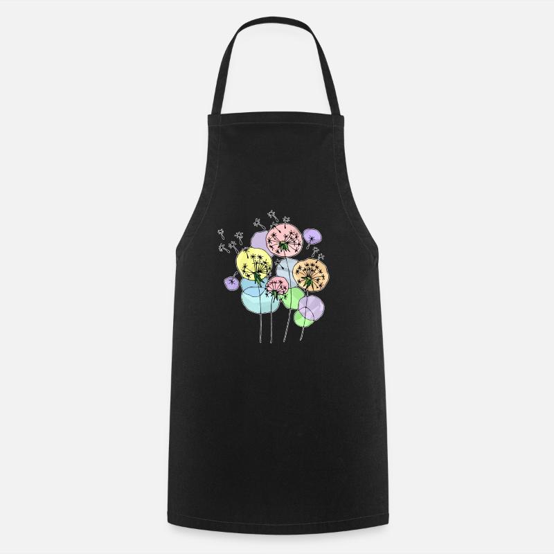 Blumen - Kochschürze - Schwarz