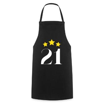 21st Anniversary Starred - Cooking Apron - black - Front - AI Model Male 185 dark (185cm)