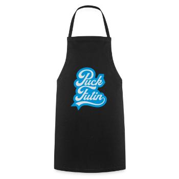 puck futin logo design - Cooking Apron - black - Front - AI Model Male 185 dark (185cm)