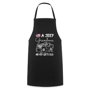 Une grand-mère ne vieillit jamais - Tablier de cuisine - noir - Devant - AI Model Male 185 dark (185cm)