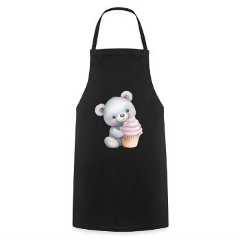 Teddy Bear Cupcake - Cooking Apron - black - Front - AI Model Male 185 dark (185cm)