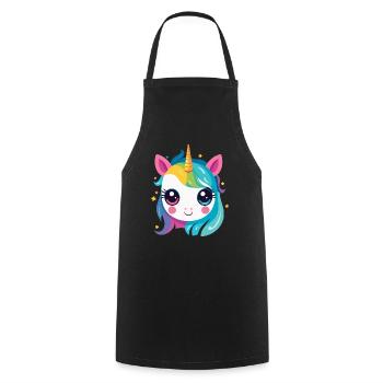 Ein Regenbogen-Einhorn - Kochschürze - Schwarz - Vorne - AI Model Male 185 dark (185cm)