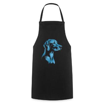Magyar Vizsla dessin tête bleu - Tablier de cuisine - noir - Devant - AI Model Male 185 dark (185cm)