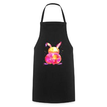 Gute Laune Hase - Kochschürze - Schwarz - Vorne - AI Model Male 185 dark (185cm)