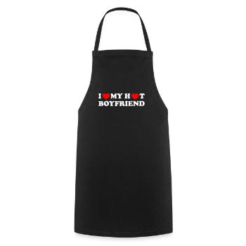 i love my hot boyfriend - Cooking Apron - black - Front - AI Model Male 185 dark (185cm)