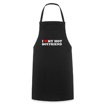 i love my hot boyfriend - Kochschürze - Schwarz - Vorne - AI Model Male 185 dark (185cm)