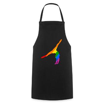 Poirier en arc-en-ciel - Tablier de cuisine - noir - Devant - AI Model Male 185 dark (185cm)