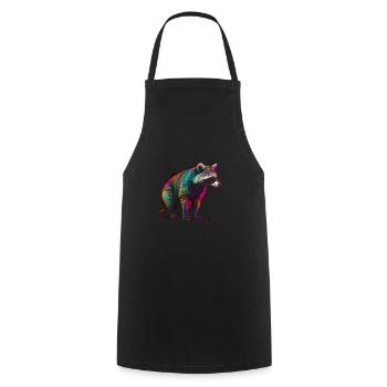 Raccoon Artwork - Raccoon Animal Art - Cooking Apron - black - Front - AI Model Male 185 dark (185cm)
