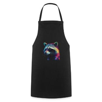 Raccoon Artwork - Raccoon Animal Art - Cooking Apron - black - Front - AI Model Male 185 dark (185cm)