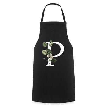 Letter P Green Botany - Cooking Apron - black - Front - AI Model Male 185 dark (185cm)
