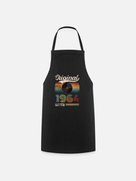 1964 Vintage Birthday Gift Tee Retro Style - Cooking Apron - black