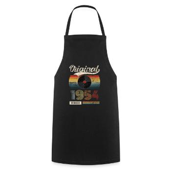 Vintage, 1954, Vintage, 70e anniversaire, Rétro - Tablier de cuisine - noir - Devant - AI Model Male 185 dark (185cm)