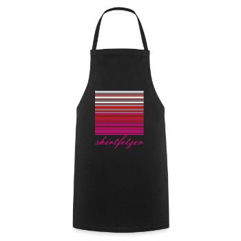 stripes red white SHIRTFETZERAkkustand Gradient - Cooking Apron - black - Front - AI Model Male 185 dark (185cm)