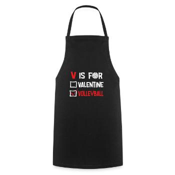 V is for valentine volleyball - Kochschürze - Schwarz - Vorne - AI Model Male 185 dark (185cm)