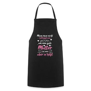 Verrückte Bekloppte Mama Mutter Muttertag Spruch - Kochschürze - Schwarz - Vorne - AI Model Male 185 dark (185cm)
