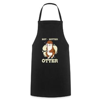 Hot Hotter Otter Funny animal love Otter love - Cooking Apron - black - Front - AI Model Male 185 dark (185cm)