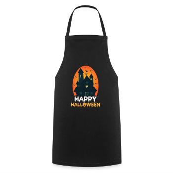 Tenue joyeuse d’Halloween pour le 31 octobre - Tablier de cuisine - noir - Devant - AI Model Male 185 dark (185cm)