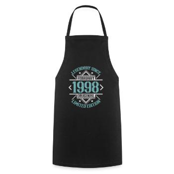Legendary since February 1998 limited edition - Cooking Apron - black - Front - AI Model Male 185 dark (185cm)