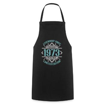 Legendary since February 1973 limited edition - Cooking Apron - black - Front - AI Model Male 185 dark (185cm)