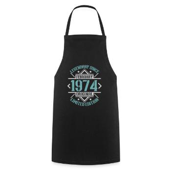 Légendaire depuis Février 1974 édition limitée - Tablier de cuisine - noir - Devant - AI Model Male 185 dark (185cm)