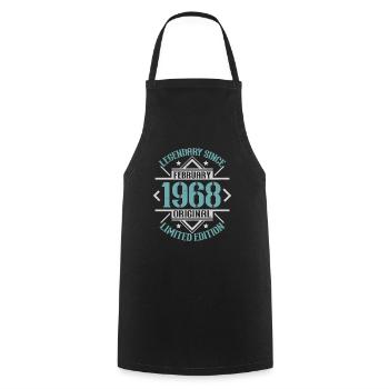 Legendary since February 1968 limited edition - Cooking Apron - black - Front - AI Model Male 185 dark (185cm)