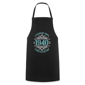 Legendary since February 1940 limited edition - Cooking Apron - black - Front - AI Model Male 185 dark (185cm)