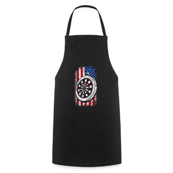 Usa American flag 4th of july Darts - Kochschürze - Schwarz - Vorne - AI Model Male 185 dark (185cm)