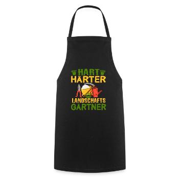 Hart Härter Landschaftsgärtner | Gartenarbeit - Kochschürze - Schwarz - Vorne - AI Model Male 185 dark (185cm)