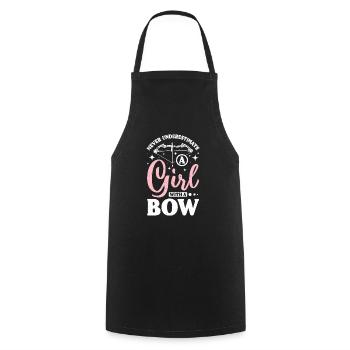 Never underestimate a girl with a bow - Cooking Apron - black - Front - AI Model Male 185 dark (185cm)