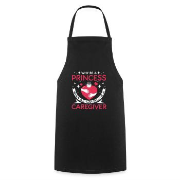 Be a princess, become a caregiver - Cooking Apron - black - Front - AI Model Male 185 dark (185cm)